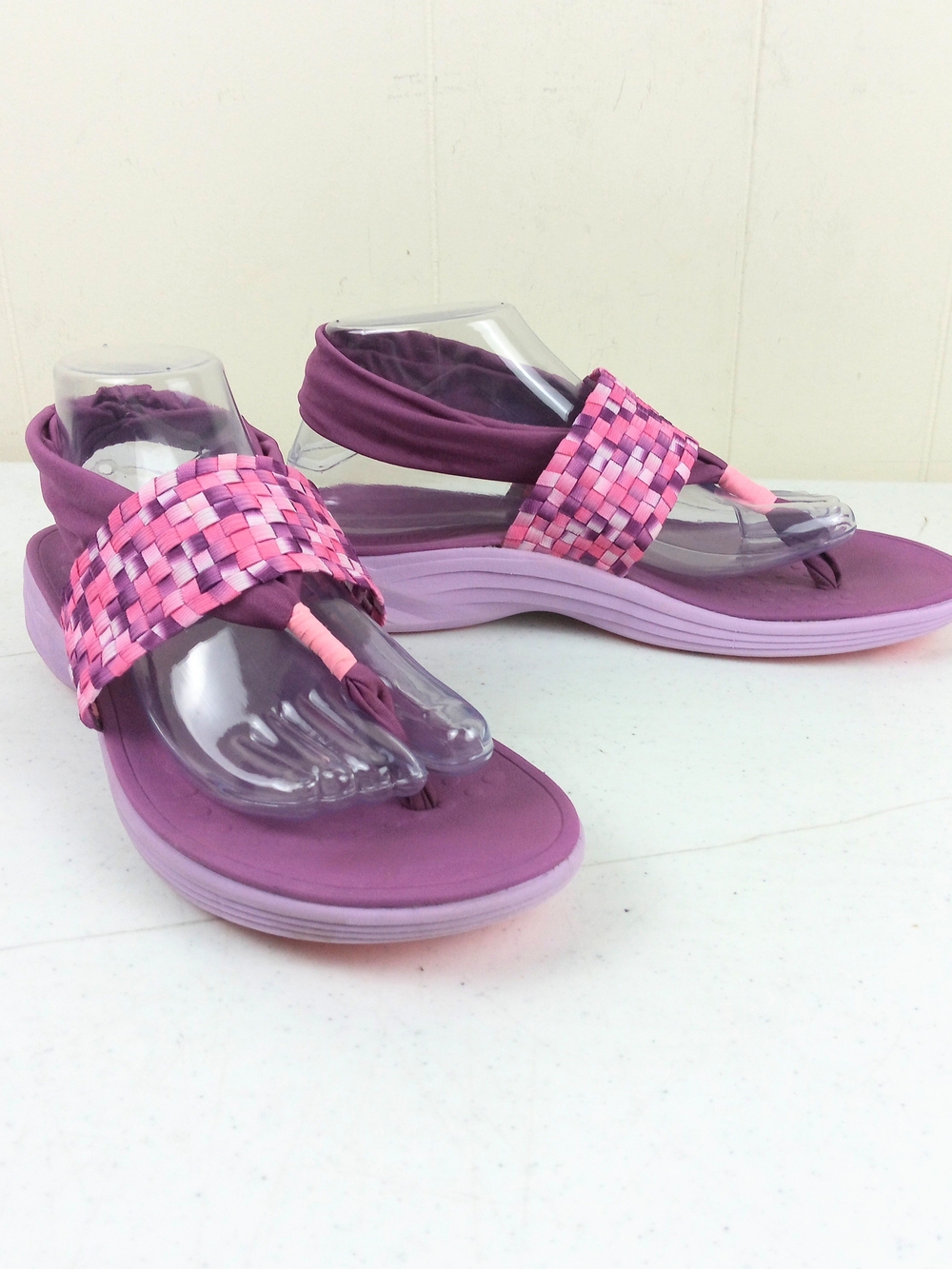 Vionic Tia Orthaheel Slingback Thong Wrap Sandals Women Size 10 Pink and Purple